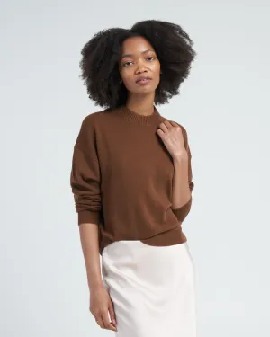 crewneck sweater - midbrown