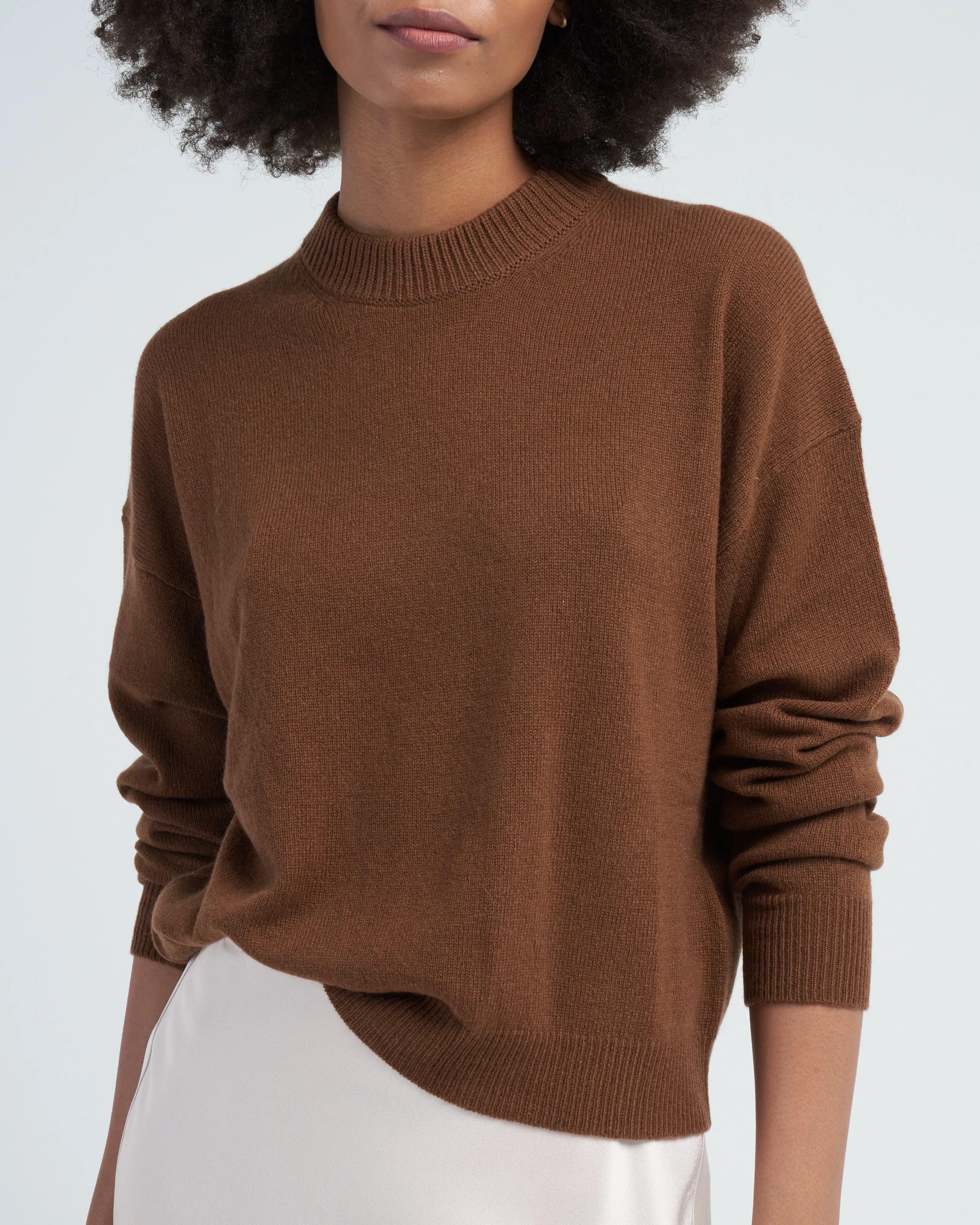 crewneck sweater - midbrown