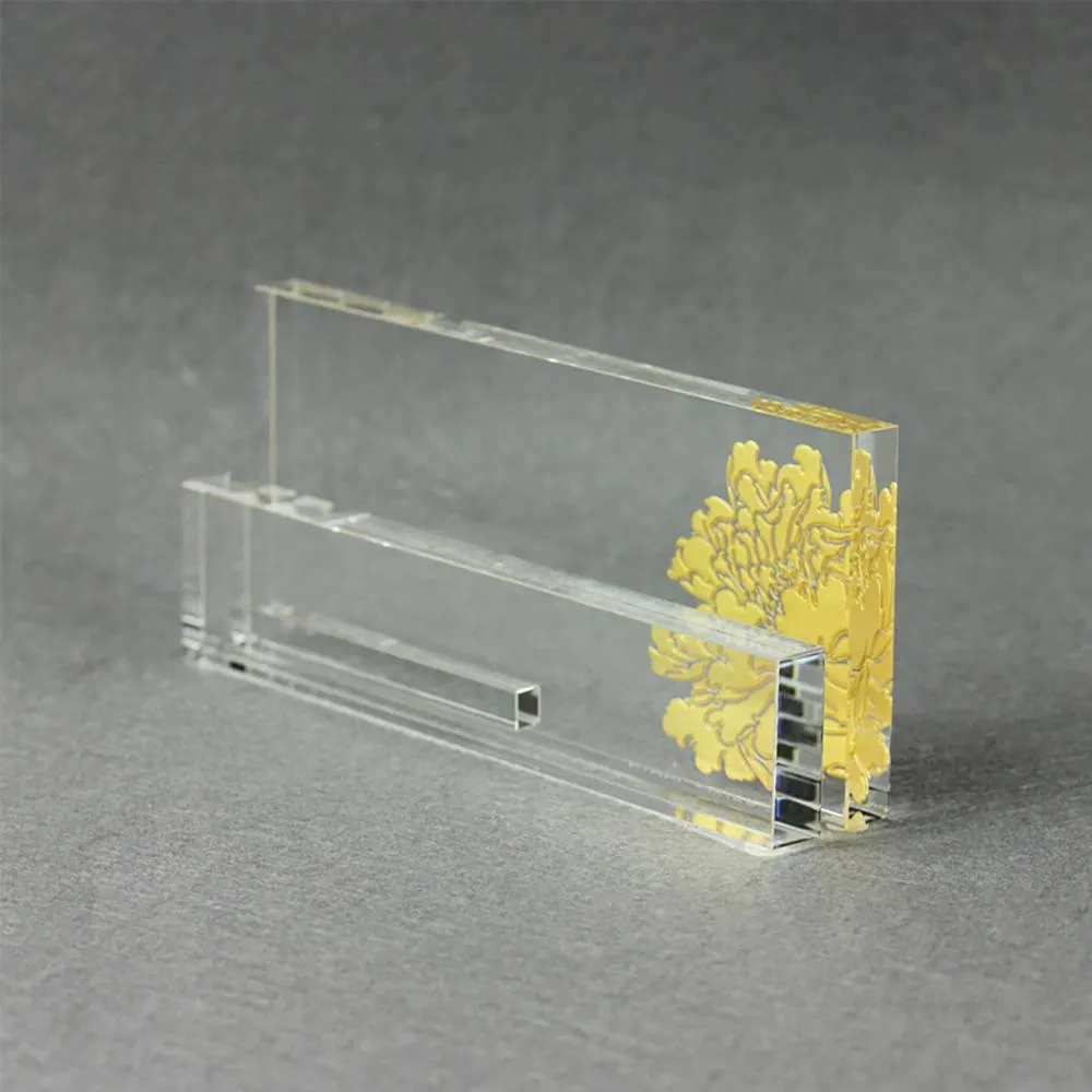 Crystal Business Cardholder, Eternal Golden Flower