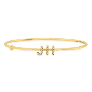 CUSTOM DIAMOND LETTER BRACELET, GOLD