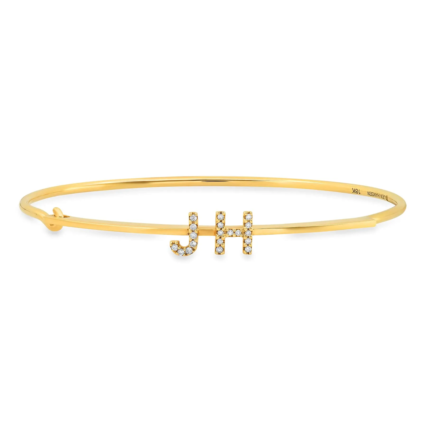 CUSTOM DIAMOND LETTER BRACELET, GOLD
