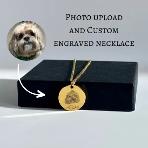 Custom Engraved Dog Photo Necklace
