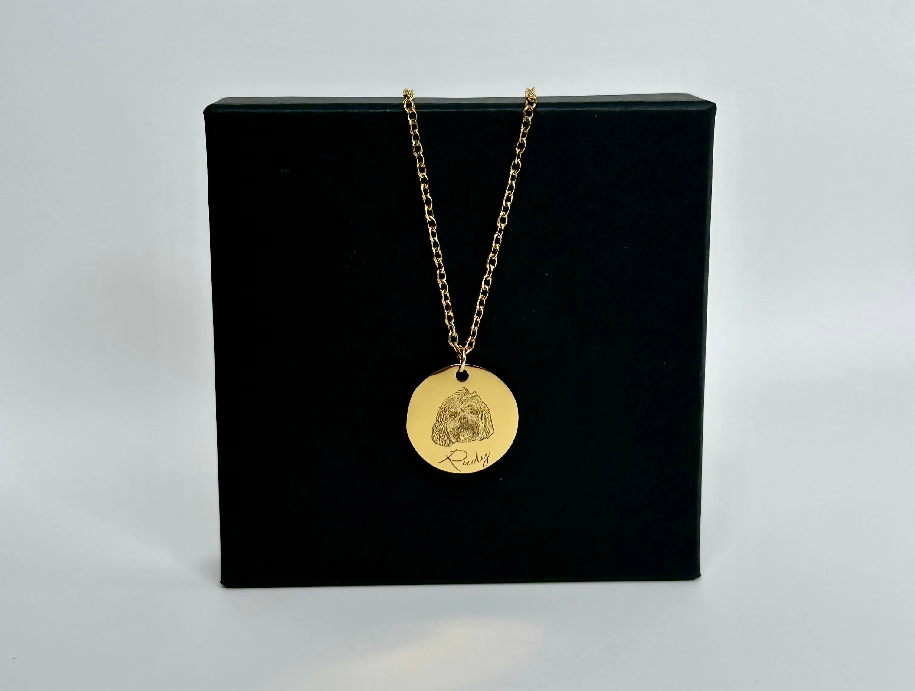 Custom Engraved Dog Photo Necklace
