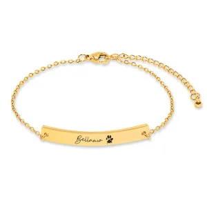 Custom Pet Paw Print Bracelet