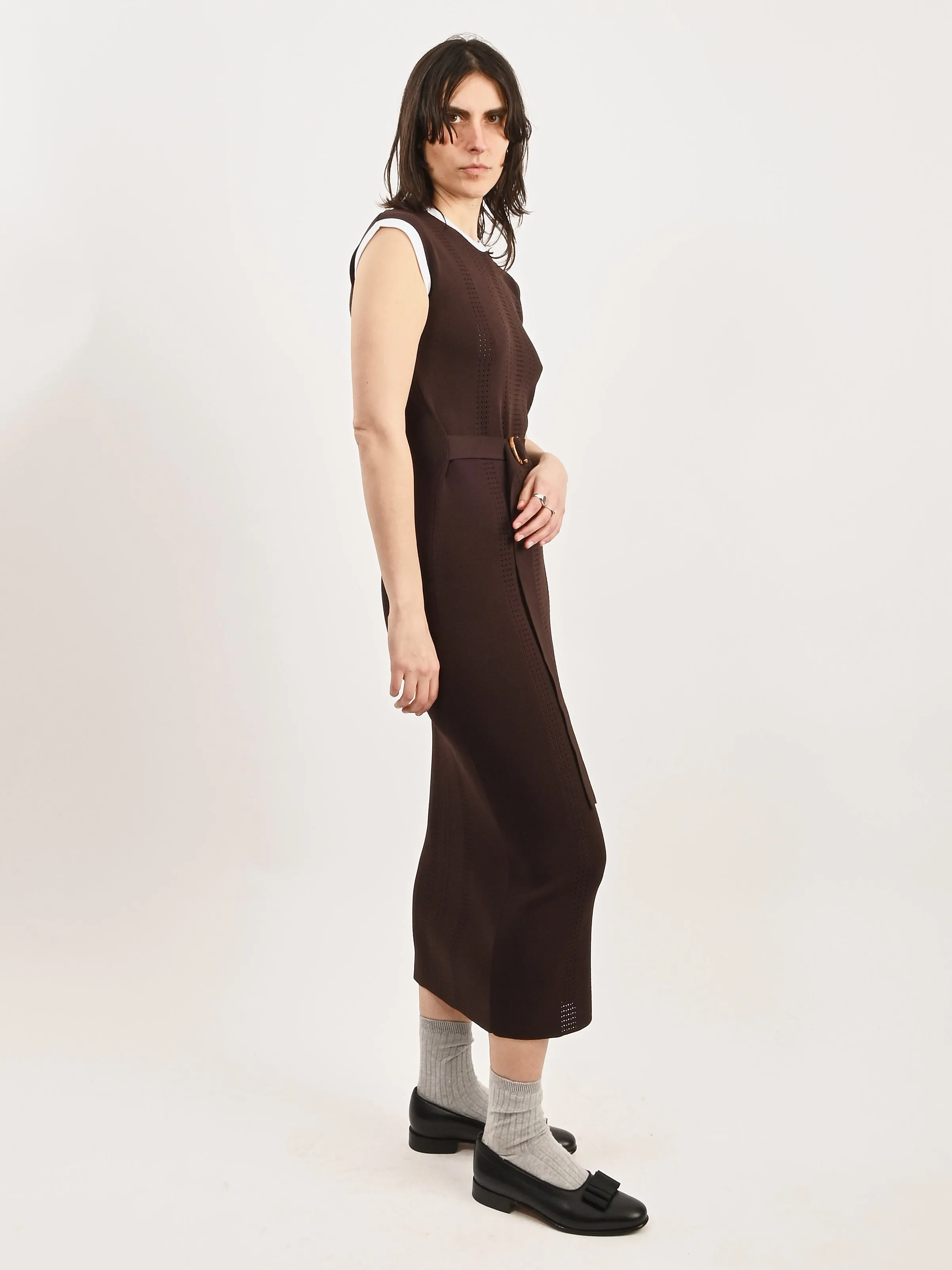 Dark Brown Rhyme Knit Dress