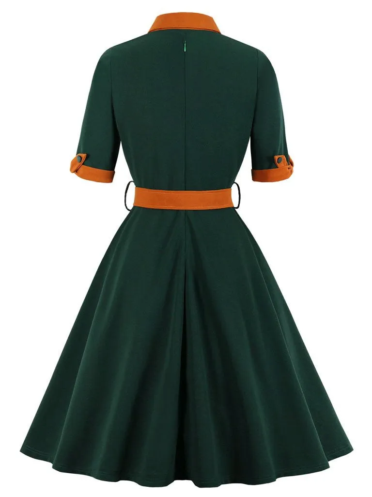 Dark Green Swing Vintage 1950S Dress