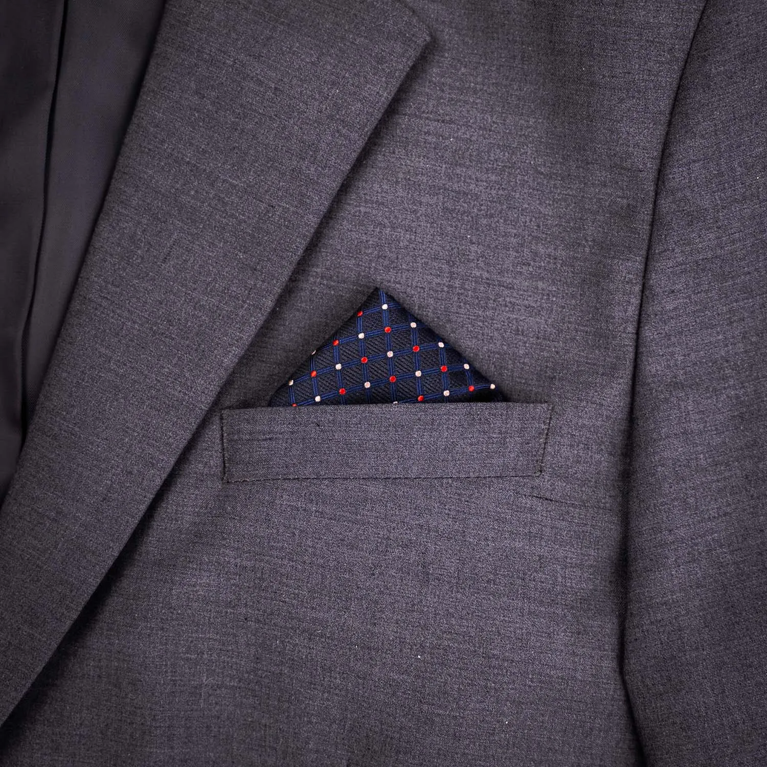 Dark Navy Polka Dot Pocket Square
