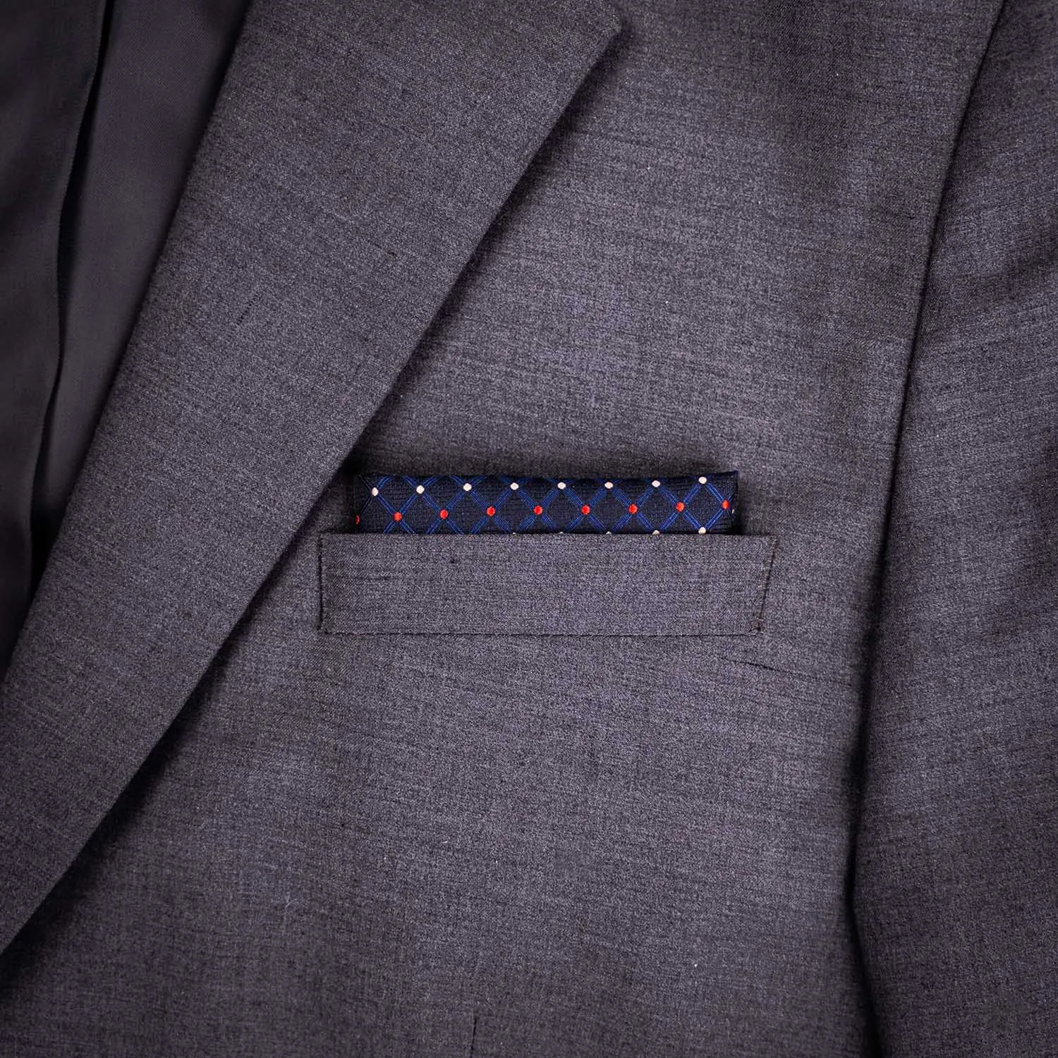 Dark Navy Polka Dot Pocket Square