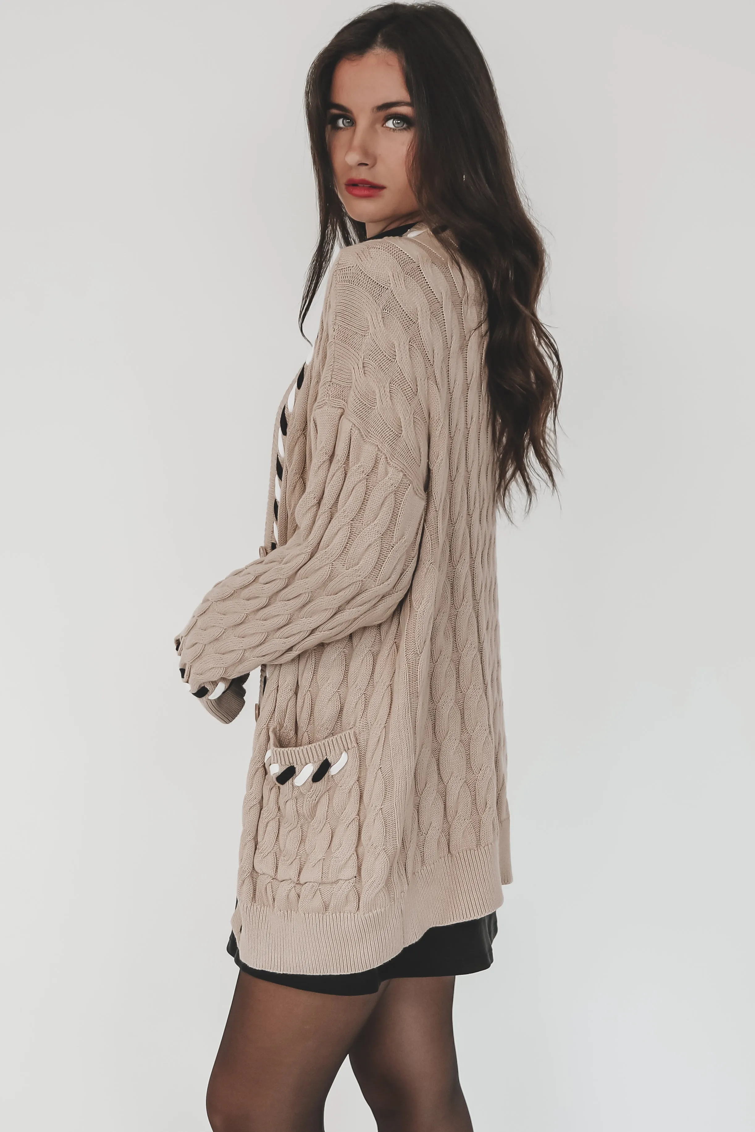 DEAL Add A Little Something Tan Knit Cardigan