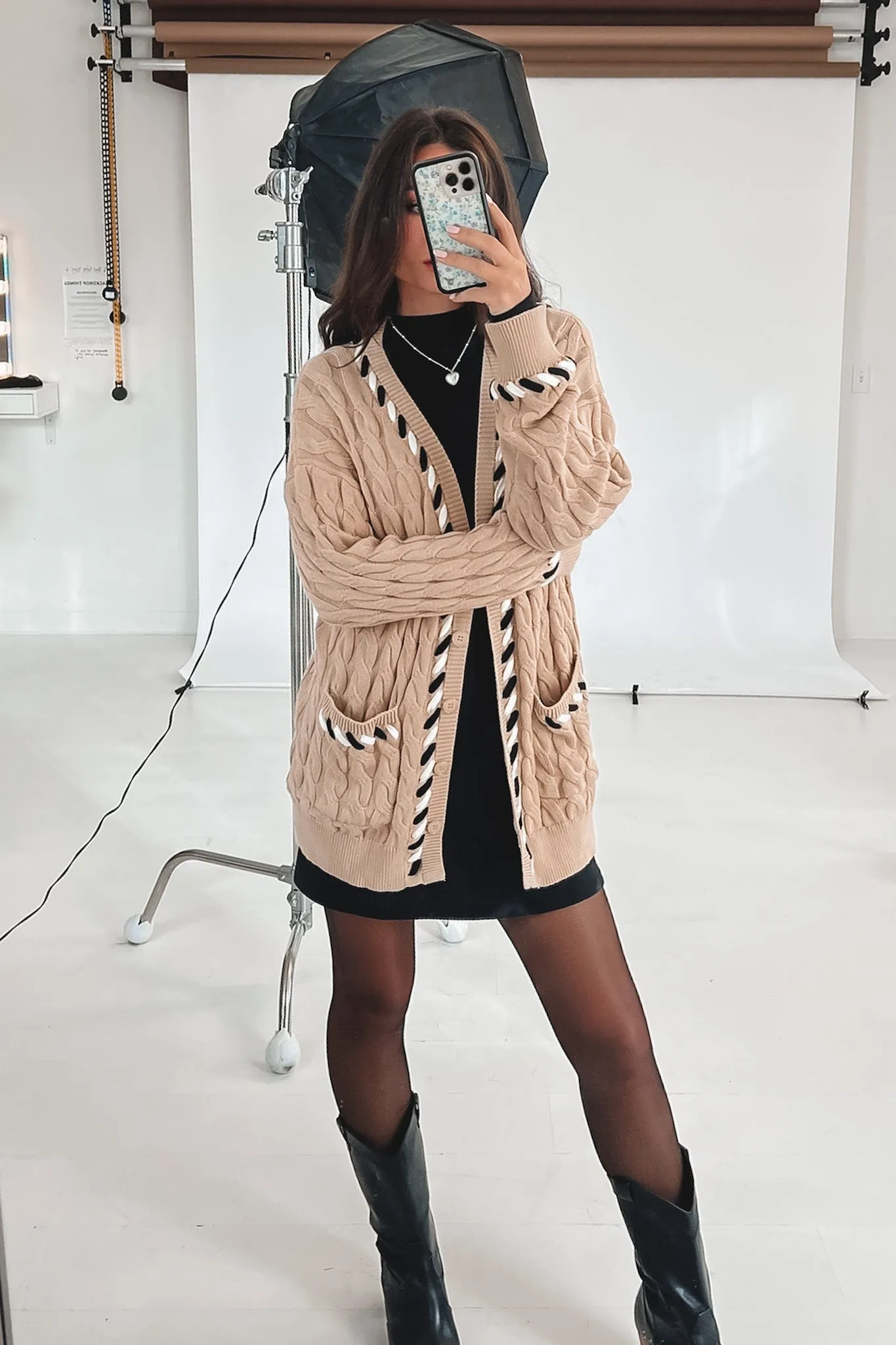 DEAL Add A Little Something Tan Knit Cardigan