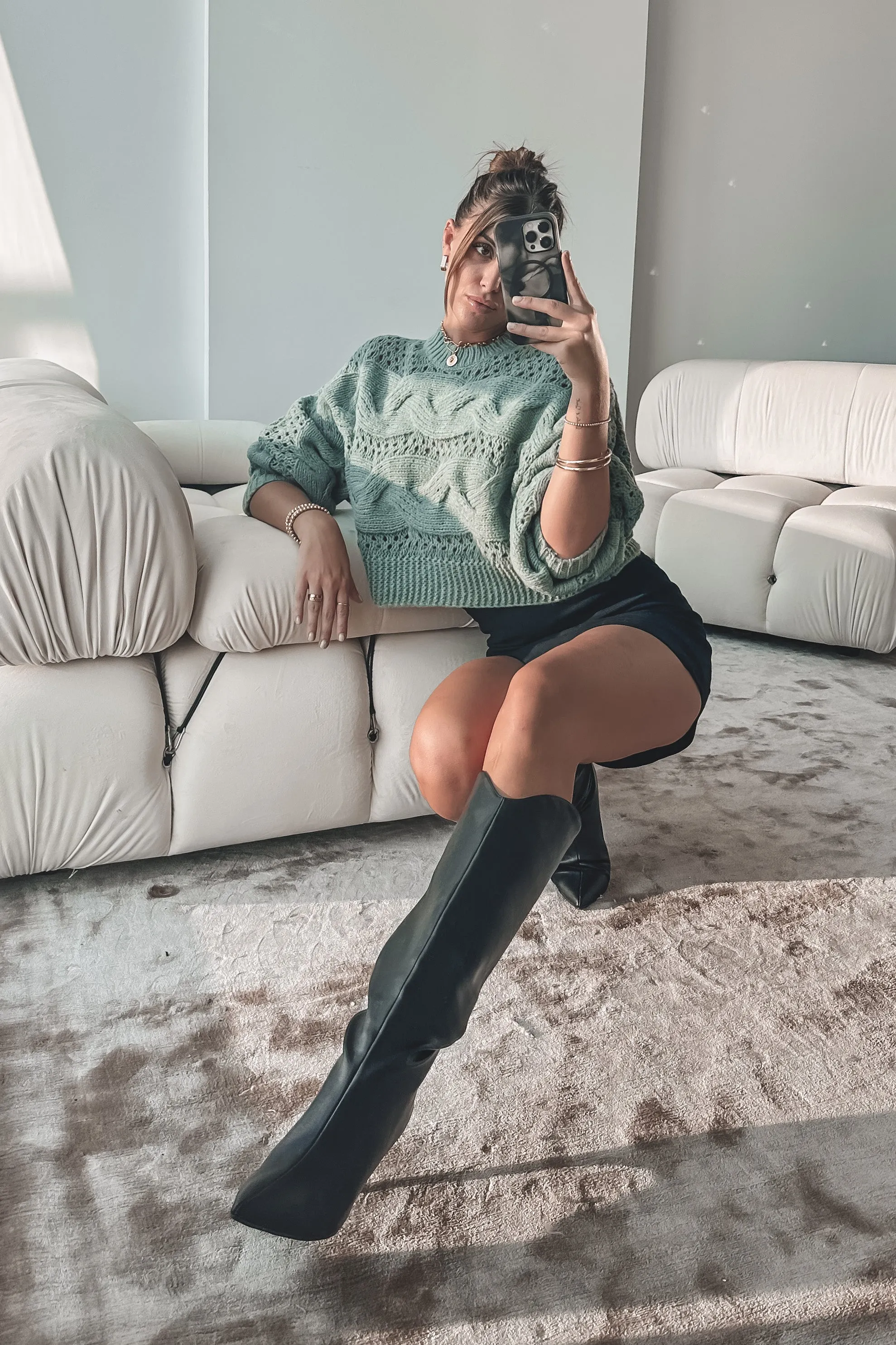 DEAL MINKPINK Kaine Cable Knit Sweater
