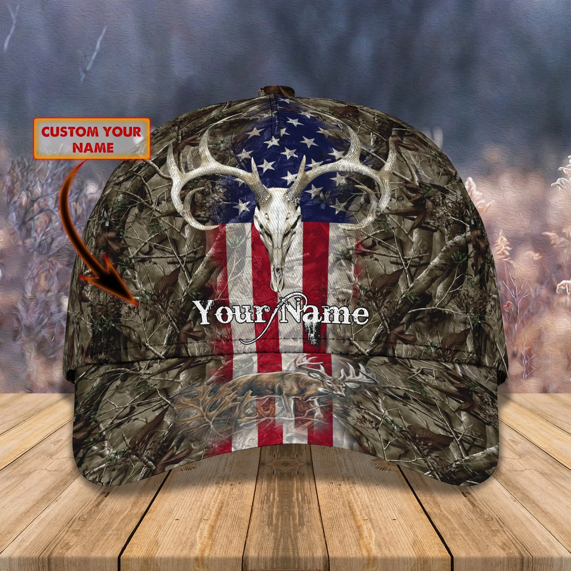 Deer Hunting 02 - Personalize Name Cap - TD97