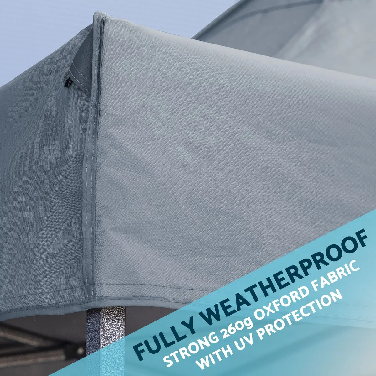 Dellonda Premium 3 x 4.5m Pop-Up Gazebo, Heavy Duty, PVC Coated, Water Resistant Fabric, Supplied with Carry Bag, Rope, Stakes & Weight Bags - Grey Canopy