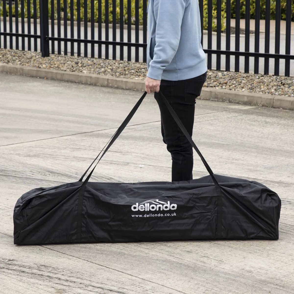 Dellonda Premium 3 x 4.5m Pop-Up Gazebo, Heavy Duty, PVC Coated, Water Resistant Fabric, Supplied with Carry Bag, Rope, Stakes & Weight Bags - Grey Canopy