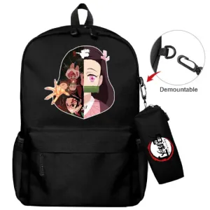 Demon Slayer Nezuko and Tanjiro Anime Bag Set – 2 Pieces / Black