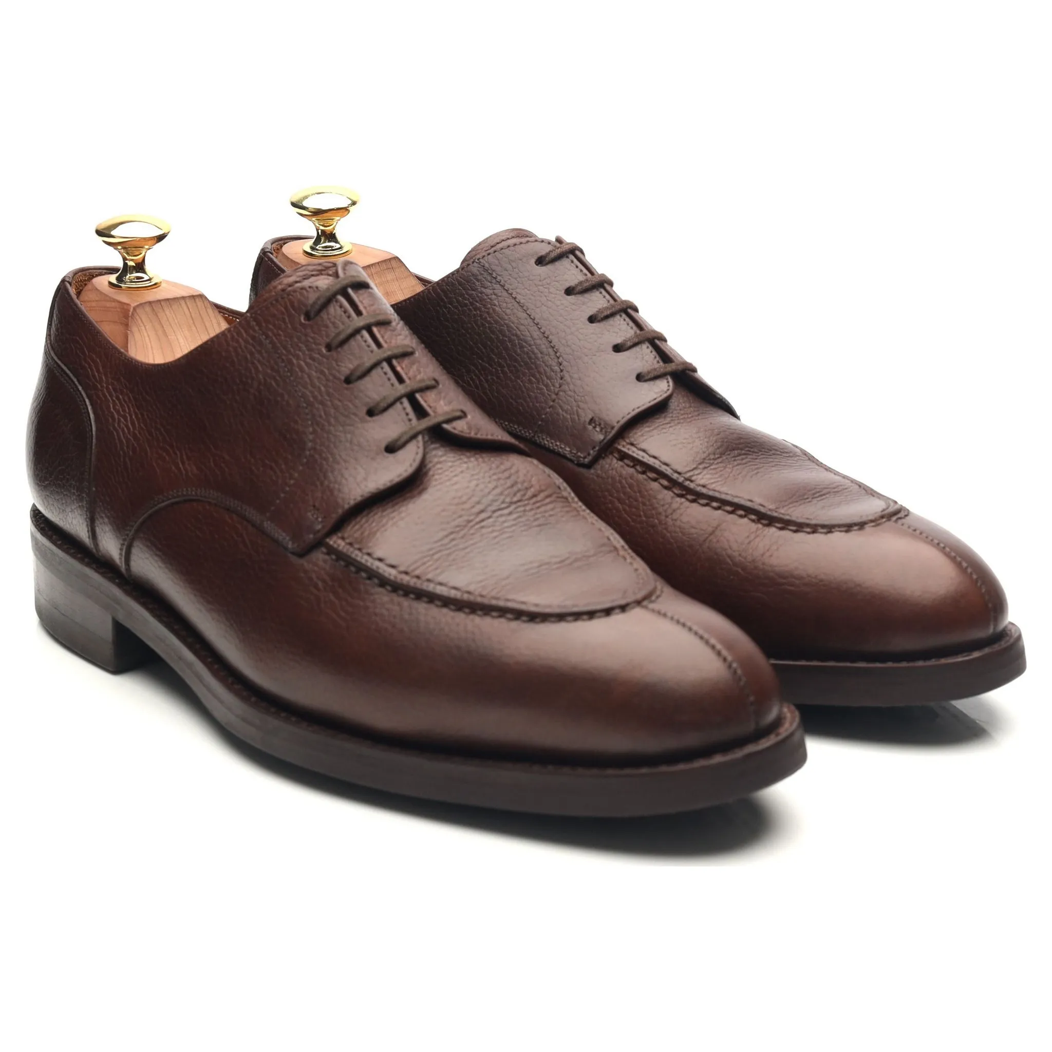 'Denham' Dark Brown Leather Split Toe Derby UK 8