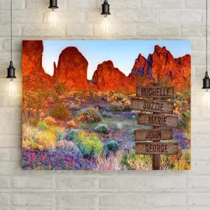 Desert Flowers Kofa Wildlife Refuge Personalized Premium Canvas
