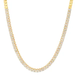 DIAMOND & CUSHION LINK CHAIN, 14kt GOLD