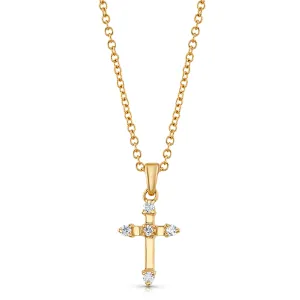 DIAMOND CROSS NECKLACE, 14KT GOLD