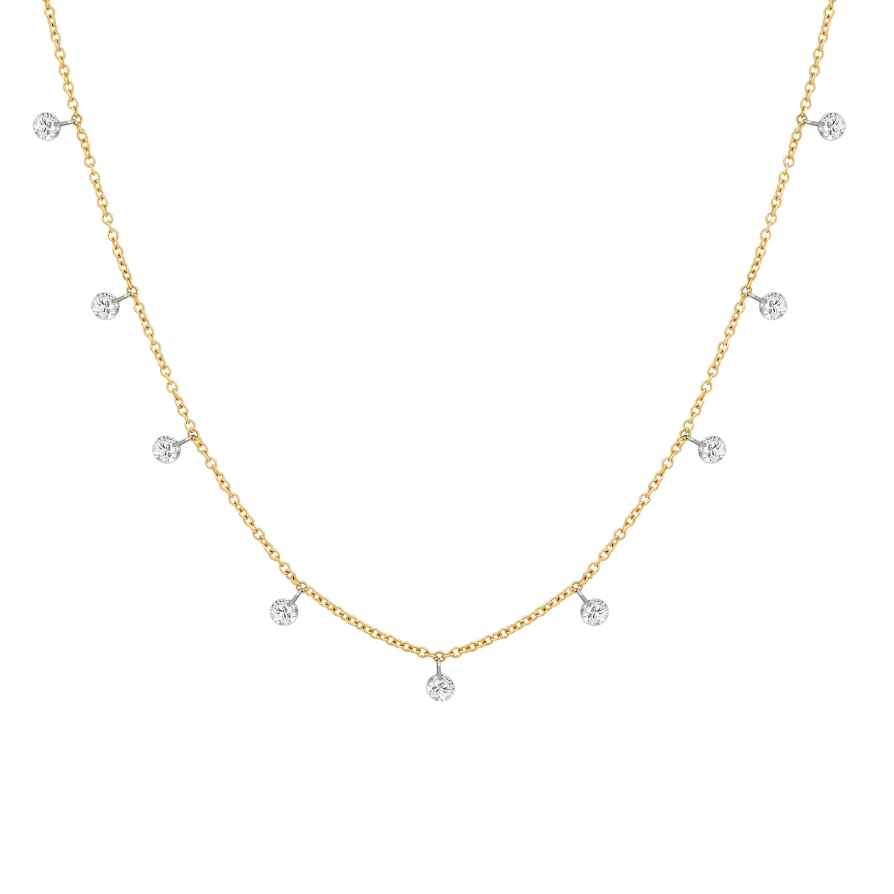 DIAMOND DROPS NECKLACE, 14kt GOLD