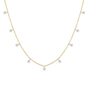DIAMOND DROPS NECKLACE, 14kt GOLD
