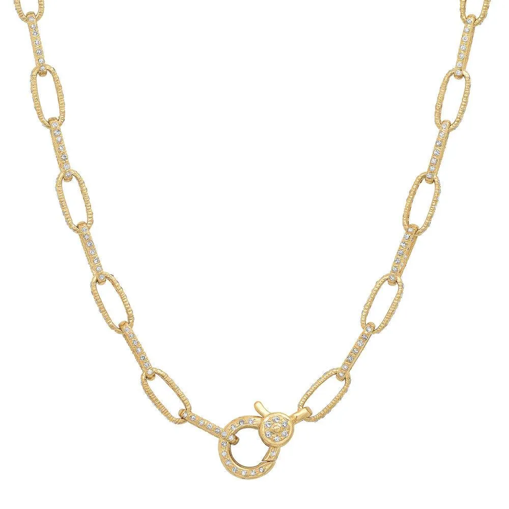 DIAMOND ENCRUSTED CHAIN, GOLD, 18"