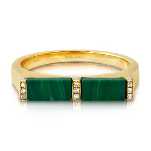 Diamond Malachite Ring, 14kt Gold