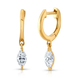 DIAMOND MARQUISE HUGGIES, 14kt Gold