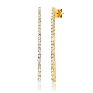 DIAMOND TENNIS EARRINGS, GOLD