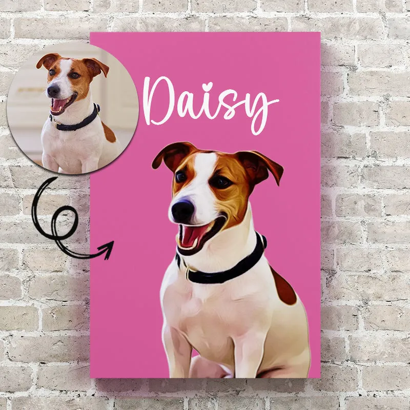 Dog Portrait Digital Art - Personalized Canvas Wall Art
