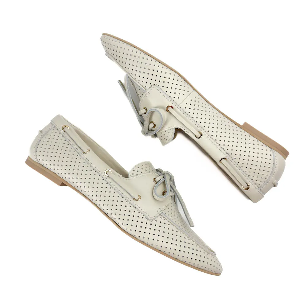 Dolce Vita - Lakin Perforated Loafers (Ivory)
