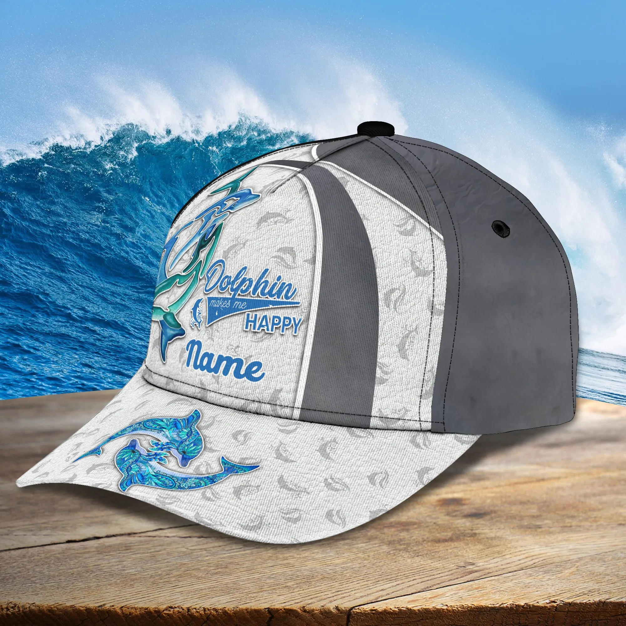 Dolphin - Personalize Name Cap  - Loop - Dp98-Dp323