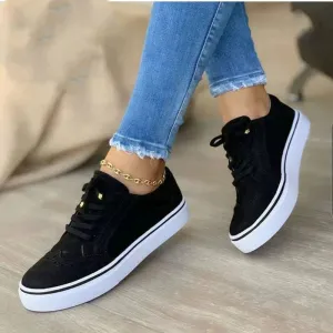 Elegant Black Ava Orthopedic Sneaker
