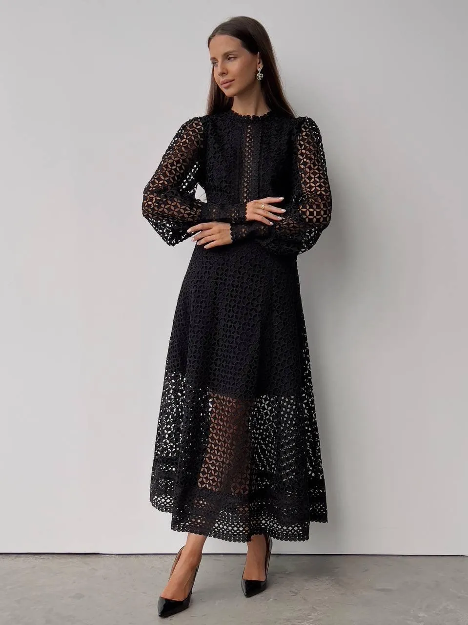 Elegant Black Lace Dress