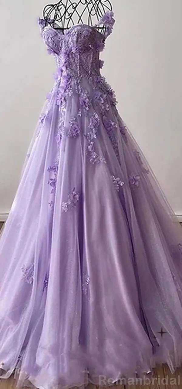 Elegant Sweetheart Tulle A-line Long Burgundy Evening Prom Dress Online, OL085