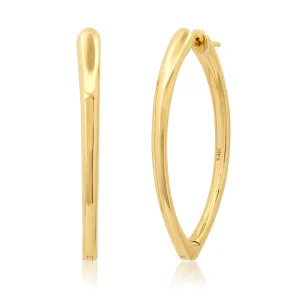 ELEGANT V BOTTOM HOOPS, 14kt Gold