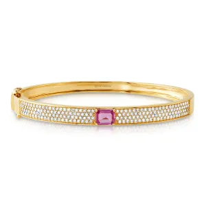 Elixir sapphire & diamond bangle, 14kt gold