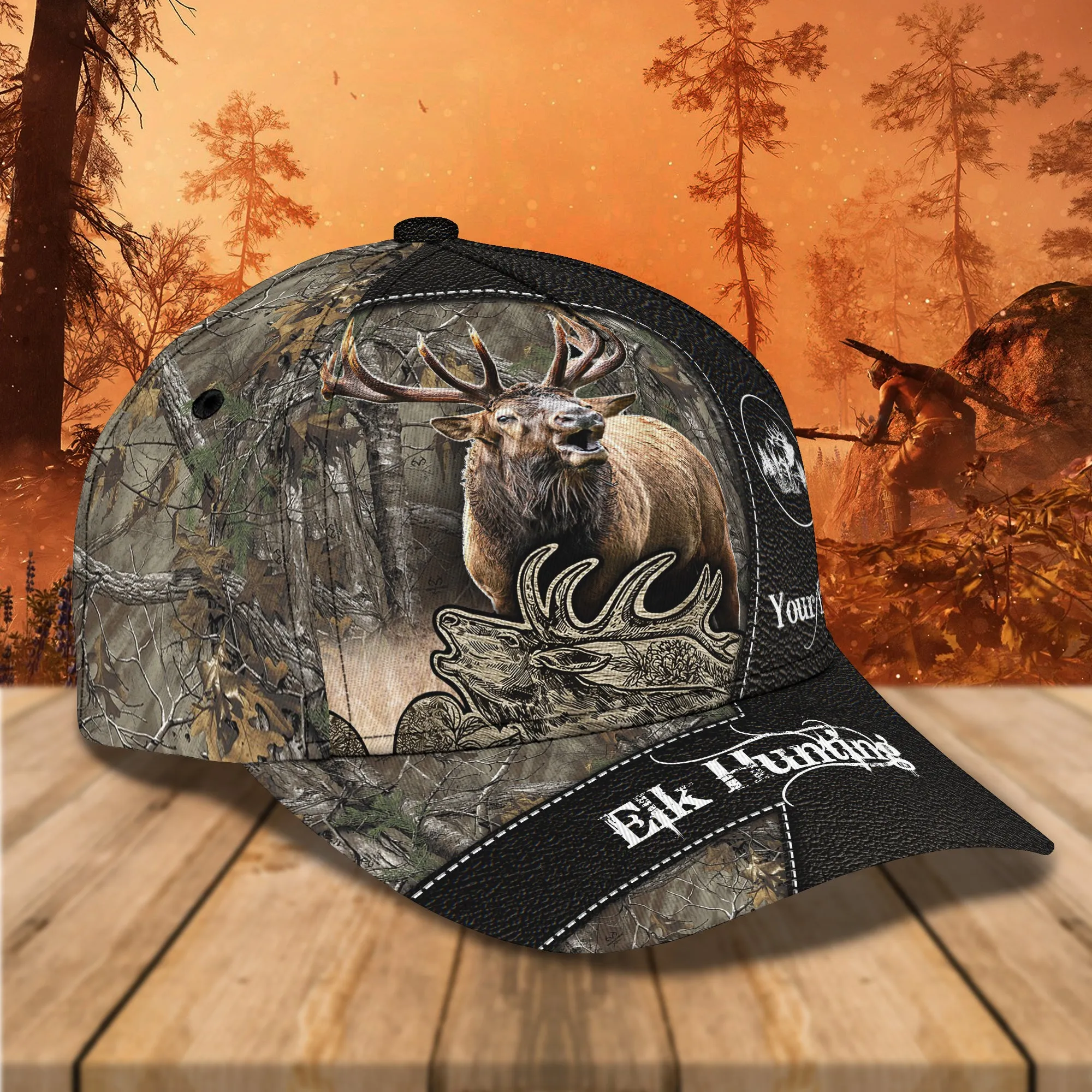 Elk Hunting - Personalized Name Cap - HN95