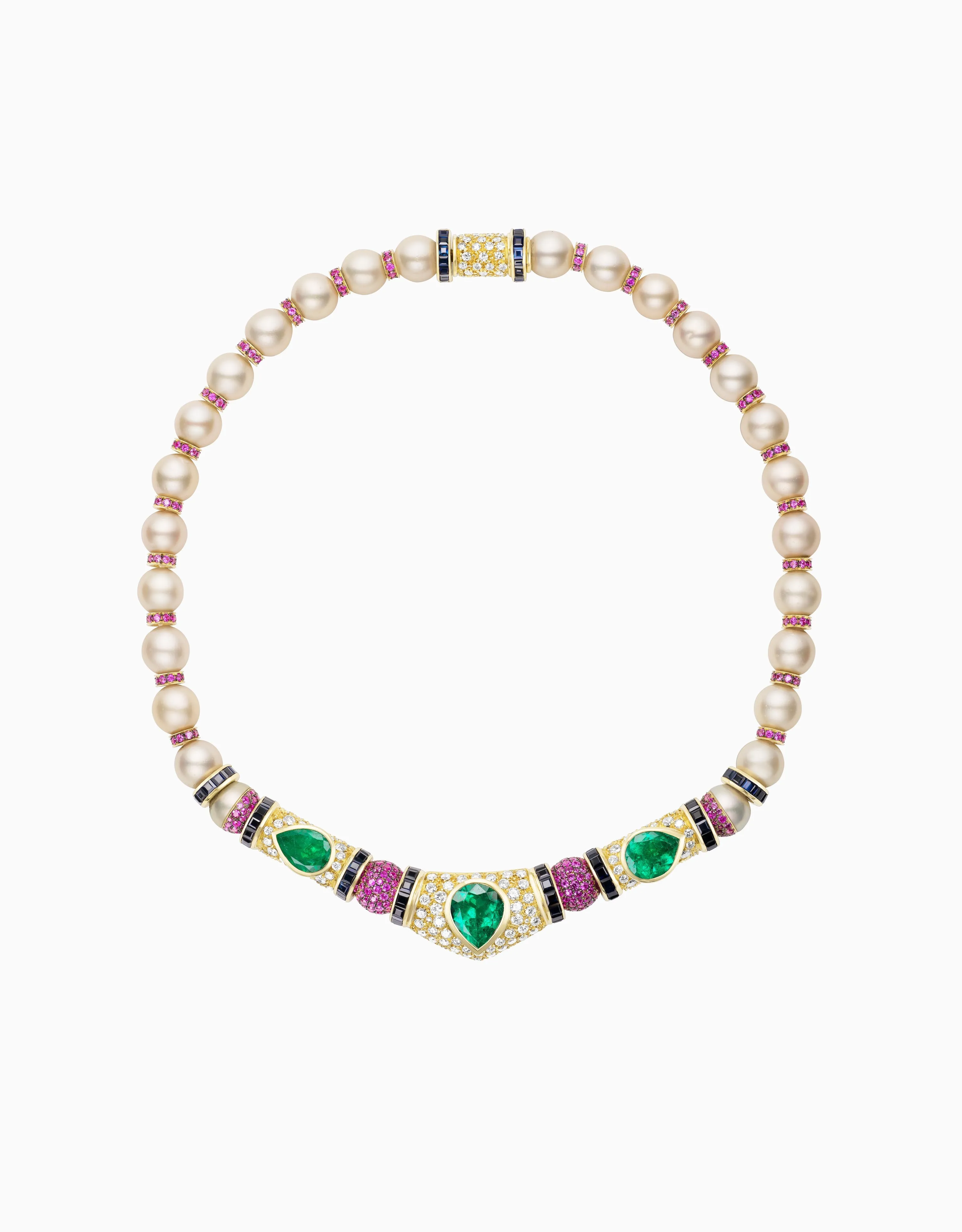 Emerald and Pearl Necklace (One-of-a-Kind, Re-Worked Vintage)