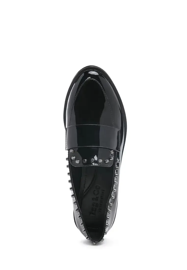 Emilia Black Stud Penny Loafers