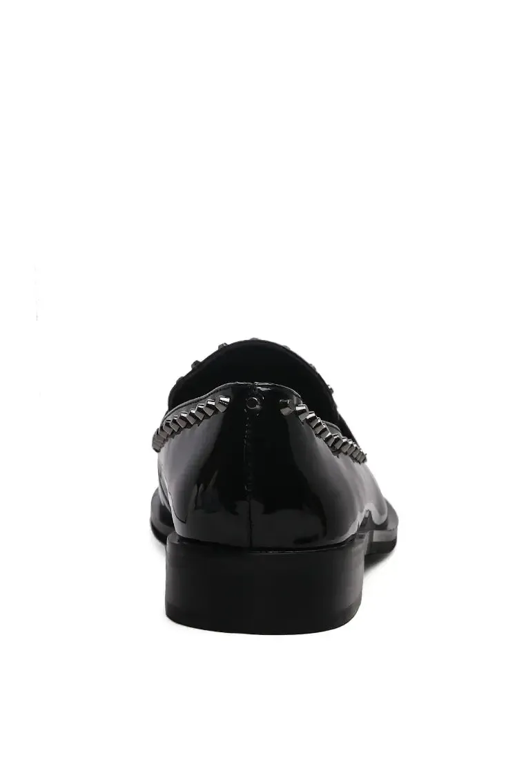 Emilia Black Stud Penny Loafers