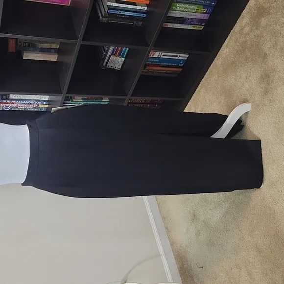 EN FRANCAIS by Huey Waltzer Vtg Sexy Black High Slit Maxi Skirt