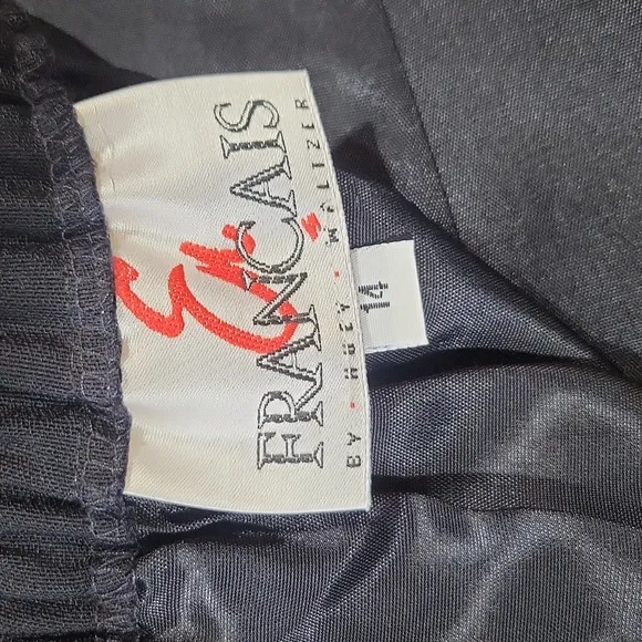 EN FRANCAIS by Huey Waltzer Vtg Sexy Black High Slit Maxi Skirt