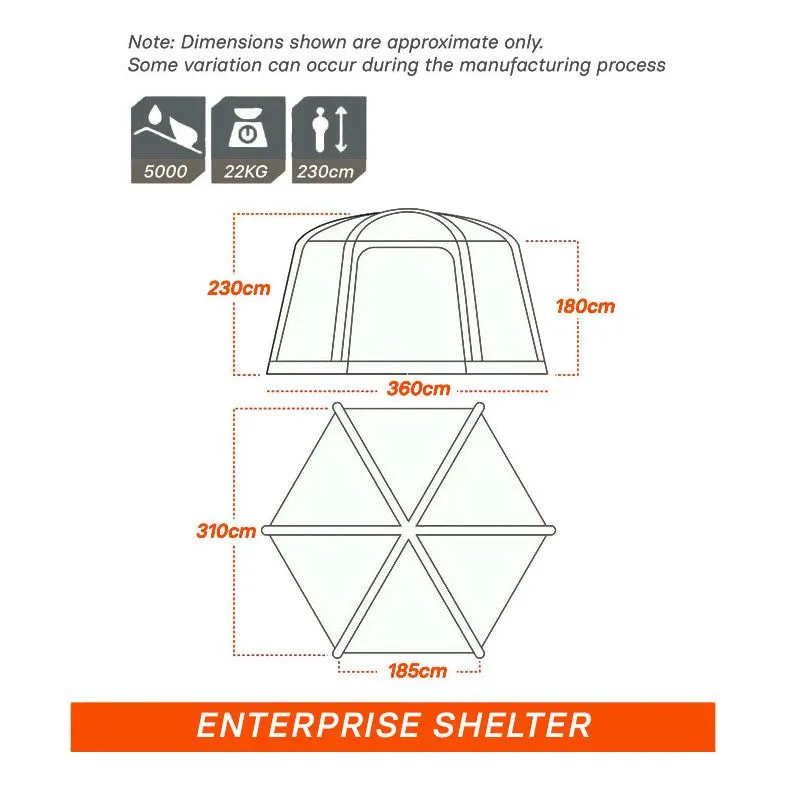 Enterprise 1 Blackout Tent & Enterprise Inflatable Shelter Combo