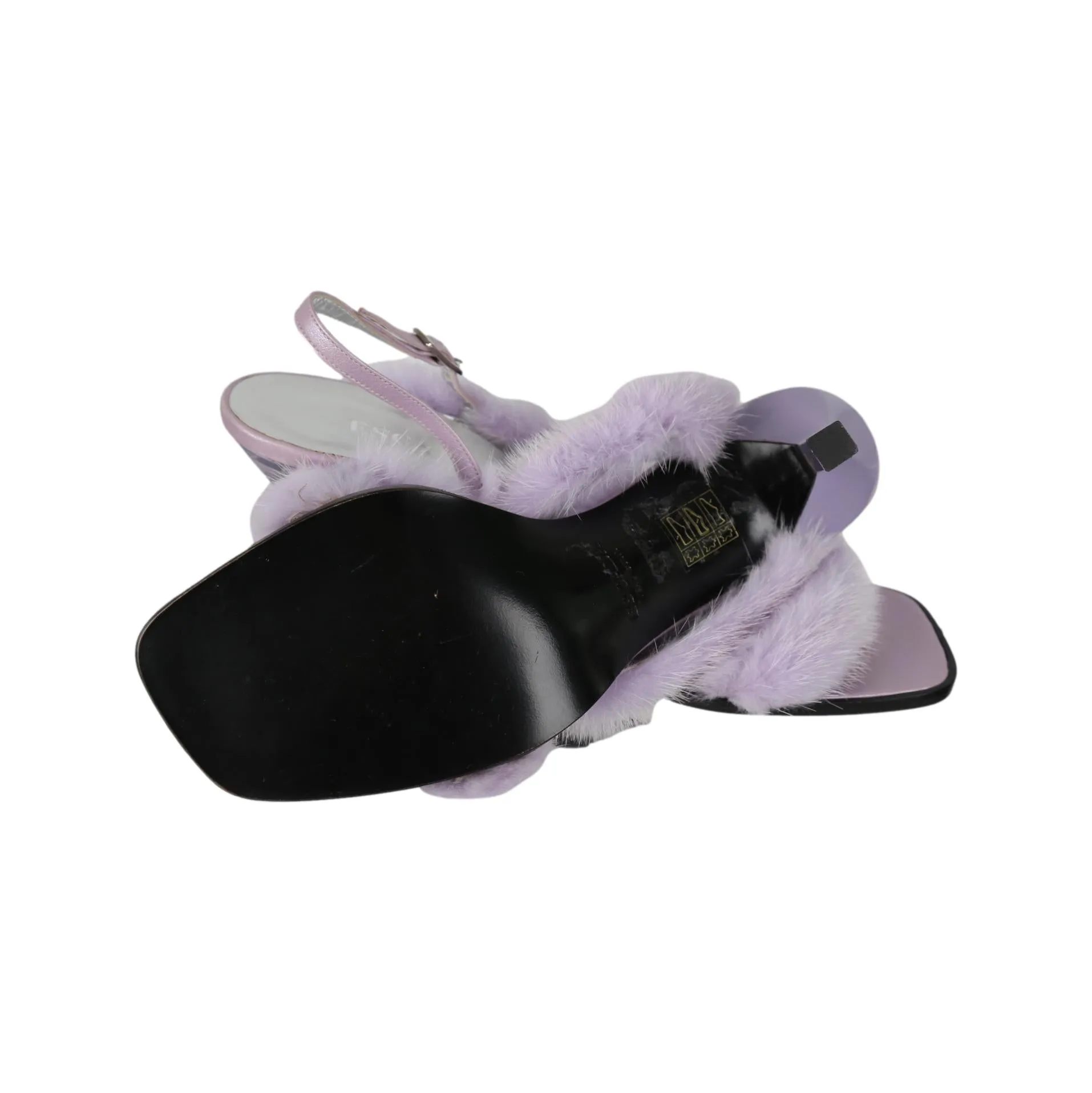 Escada Lavender Fur Heels