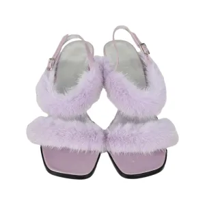 Escada Lavender Fur Heels