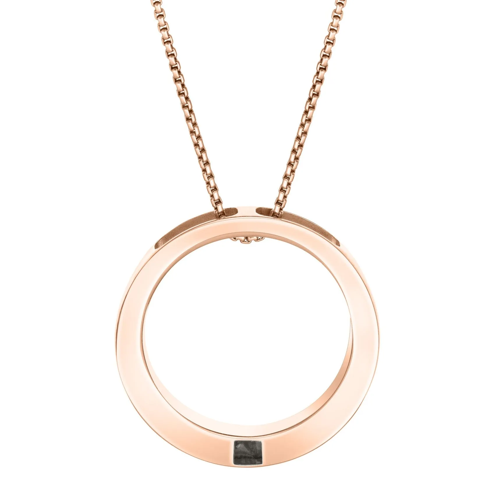 Eternal Circle Cremation Necklace in 14K Rose Gold