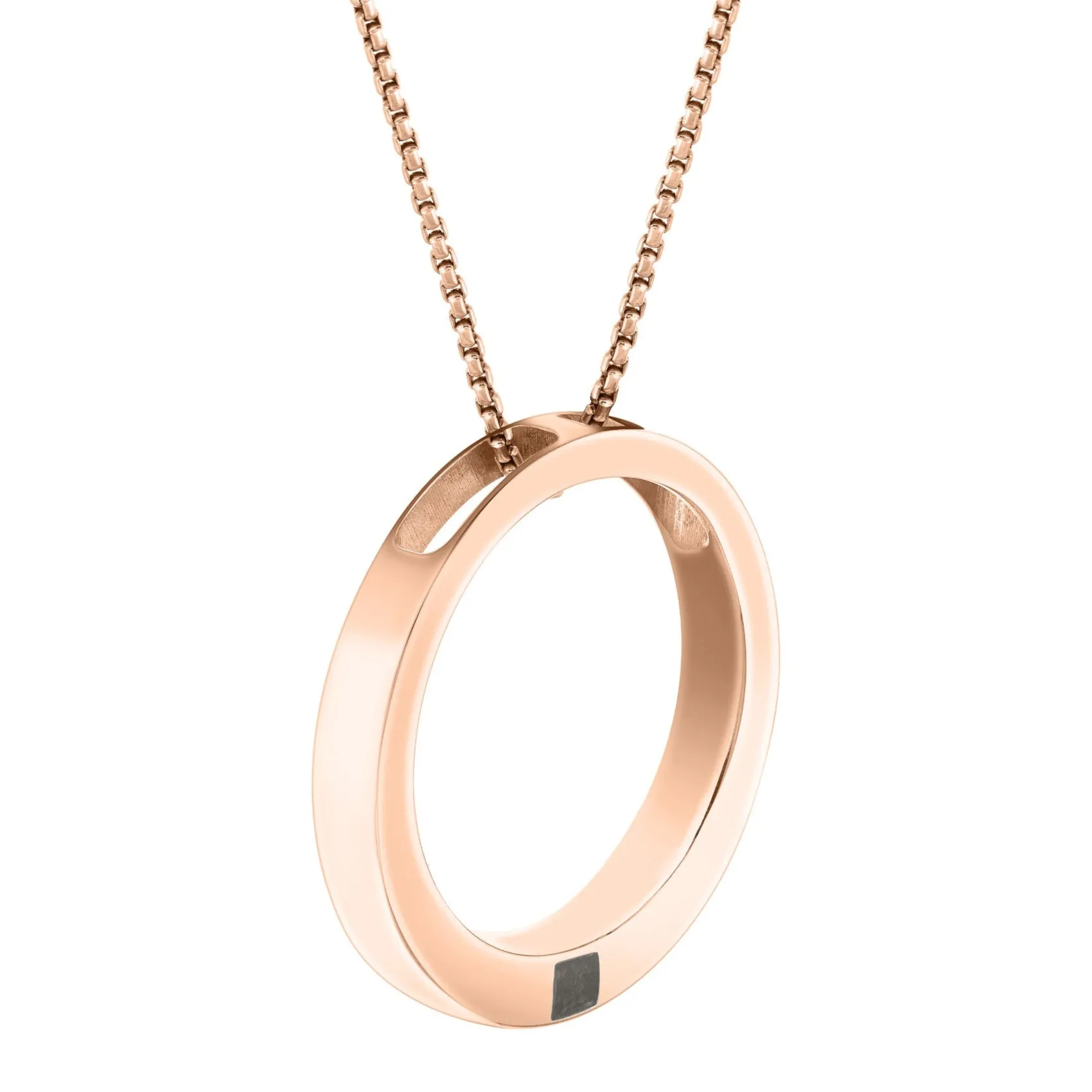 Eternal Circle Cremation Necklace in 14K Rose Gold
