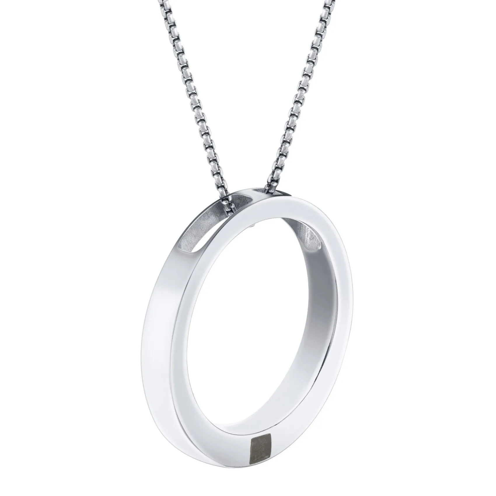 Eternal Circle Cremation Necklace in 14K White Gold