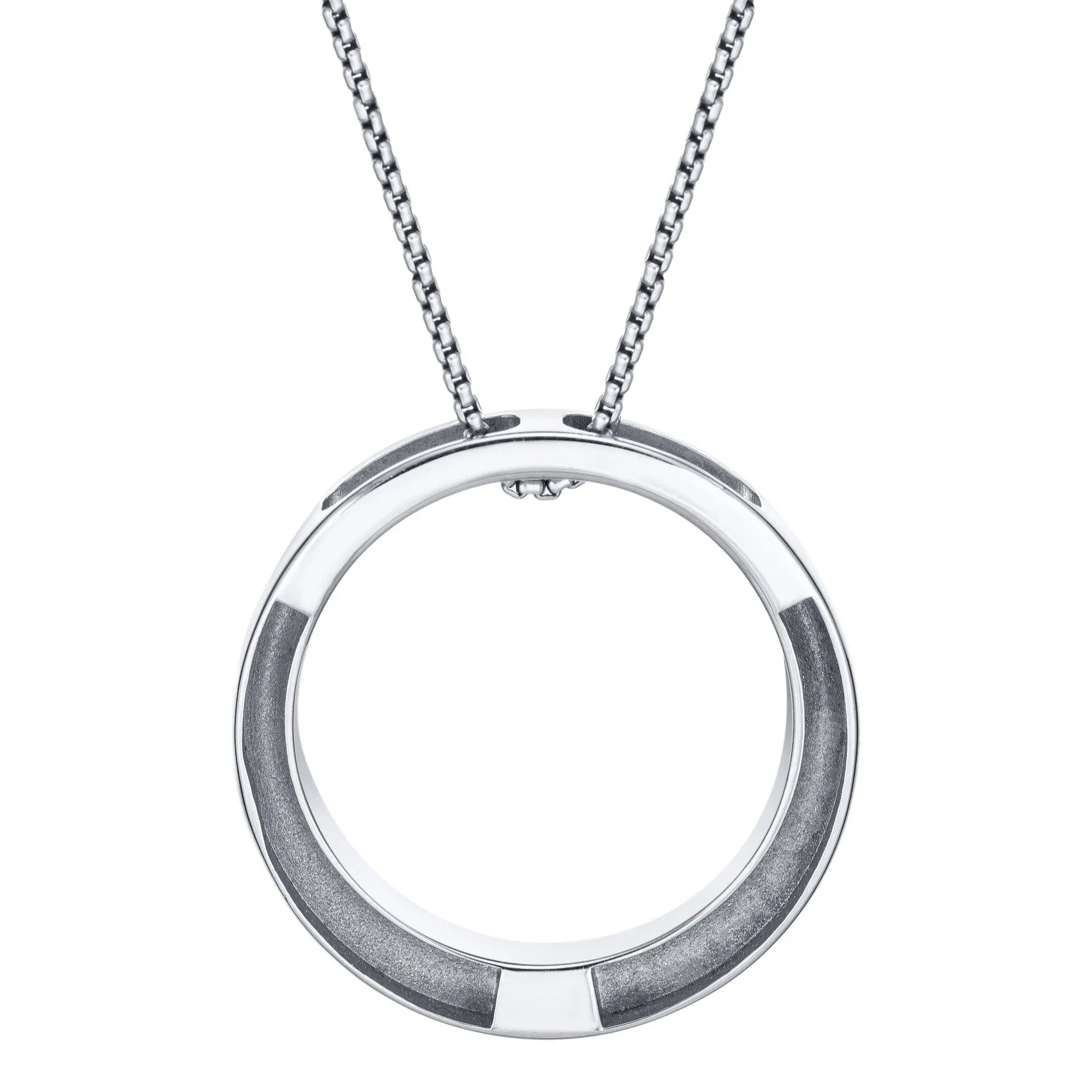 Eternal Circle Cremation Necklace in 14K White Gold
